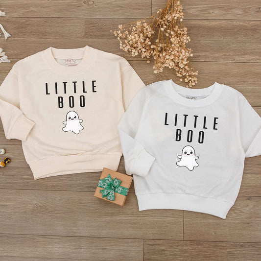 Little Boo Halloween Baby Romper Cozy Pumpkin Sweatshirt Cute Fall Bodysuit Toddler Outfit Newborn Clothes Perfect for Autumn Family Fun