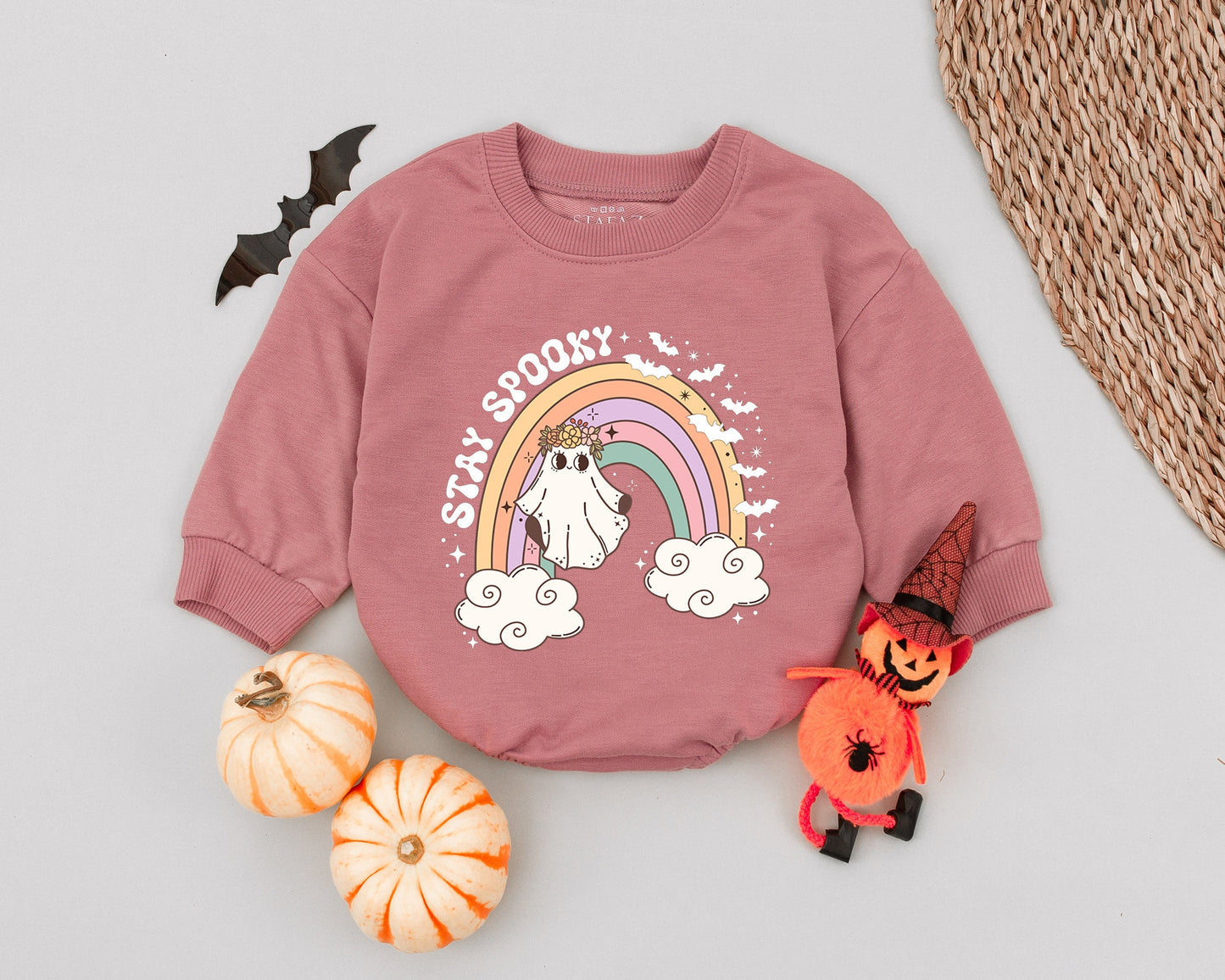 Retro Ghost Baby Romper - Groovy Halloween Outfit & Gift