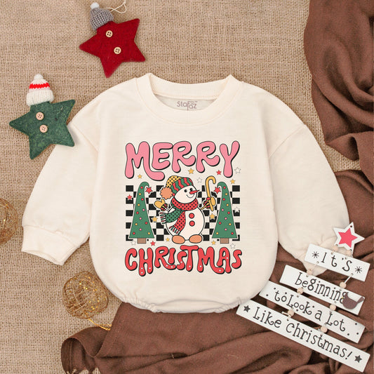 First Christmas Baby Romper, Long Sleeve Bodysuit, Holiday Gift