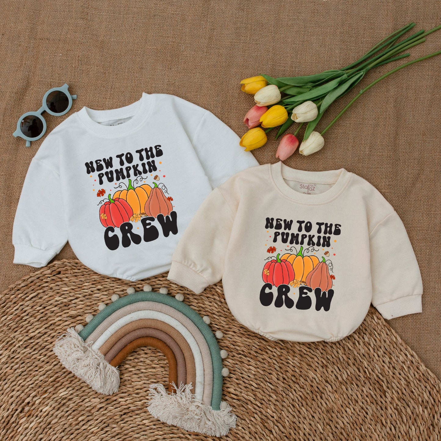 Pumpkin Crew Baby Bodysuit: Fall Outfit & Thanksgiving Gift