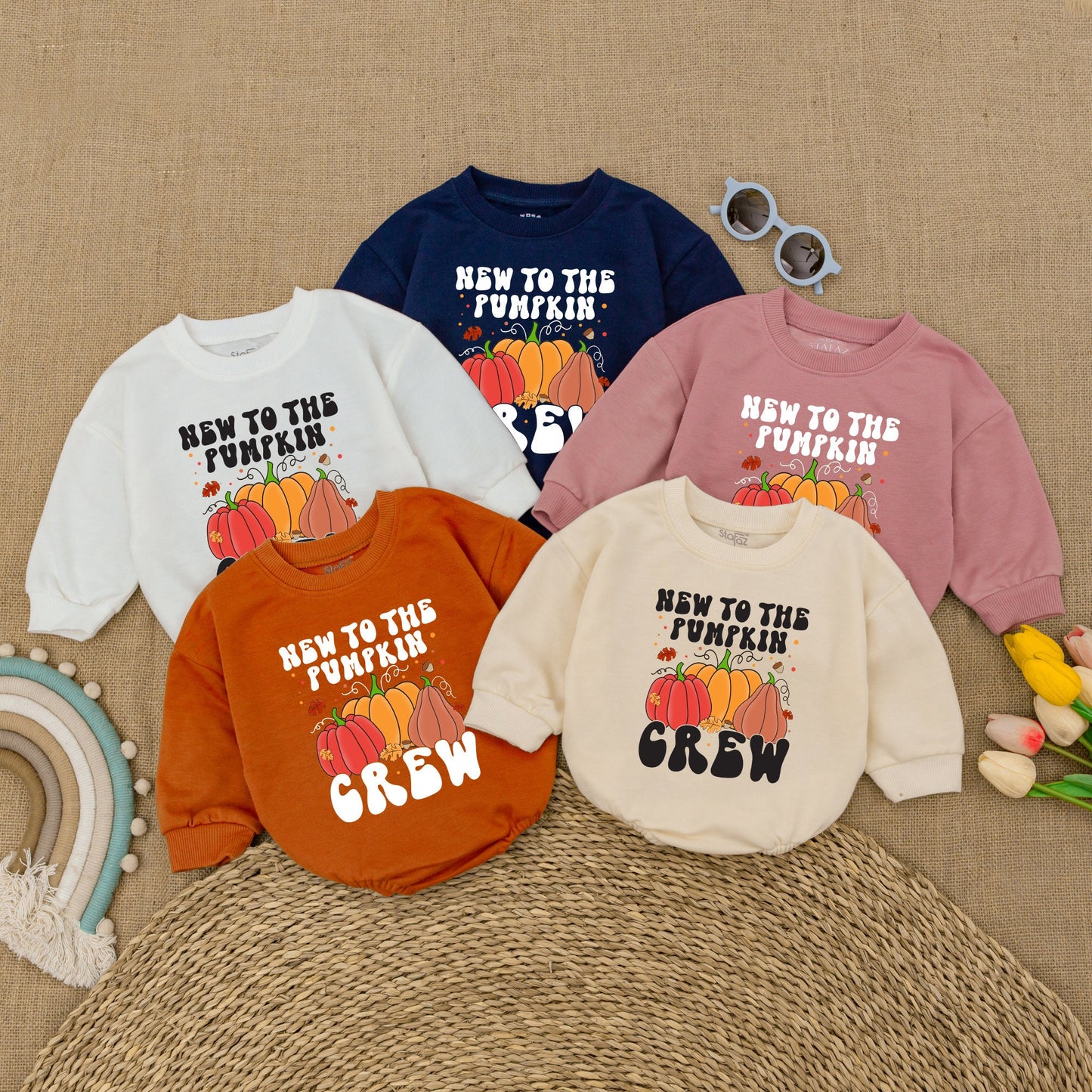 Pumpkin Crew Baby Bodysuit: Fall Outfit & Thanksgiving Gift