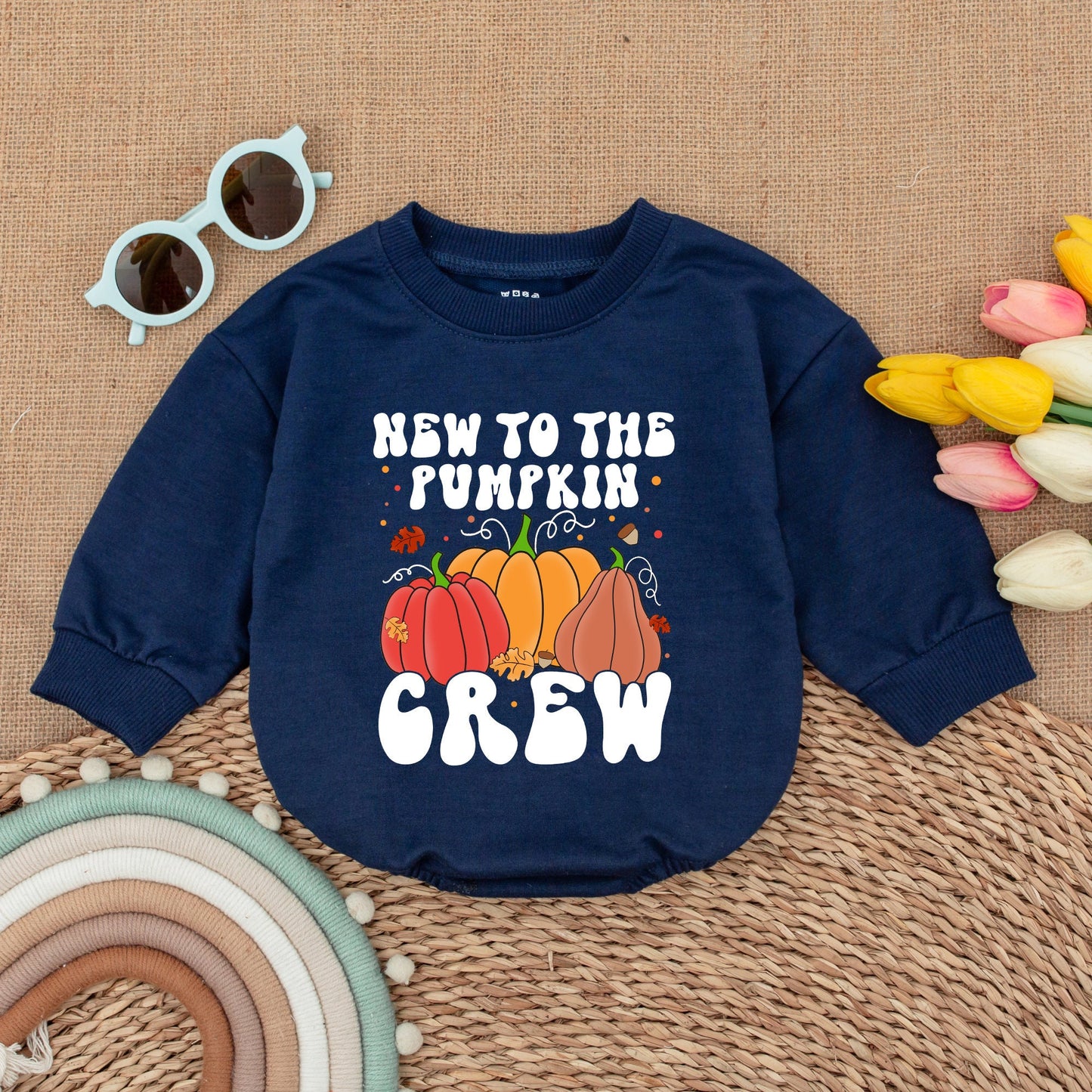 Pumpkin Crew Baby Bodysuit: Fall Outfit & Thanksgiving Gift