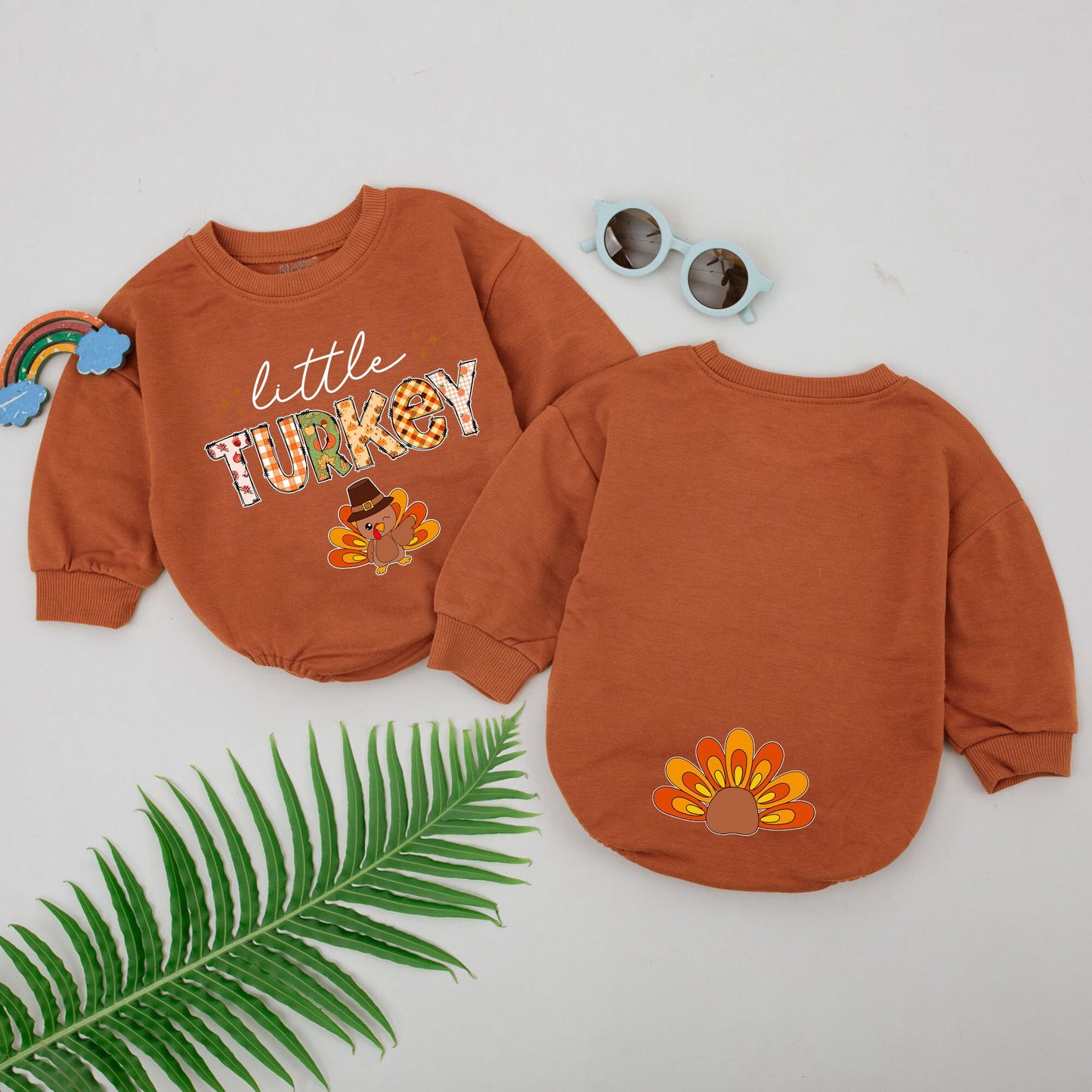 Baby's First Thanksgiving Turkey Romper Outfit | Fall Announcement Gift | Thankful Turkey Day Coming Home