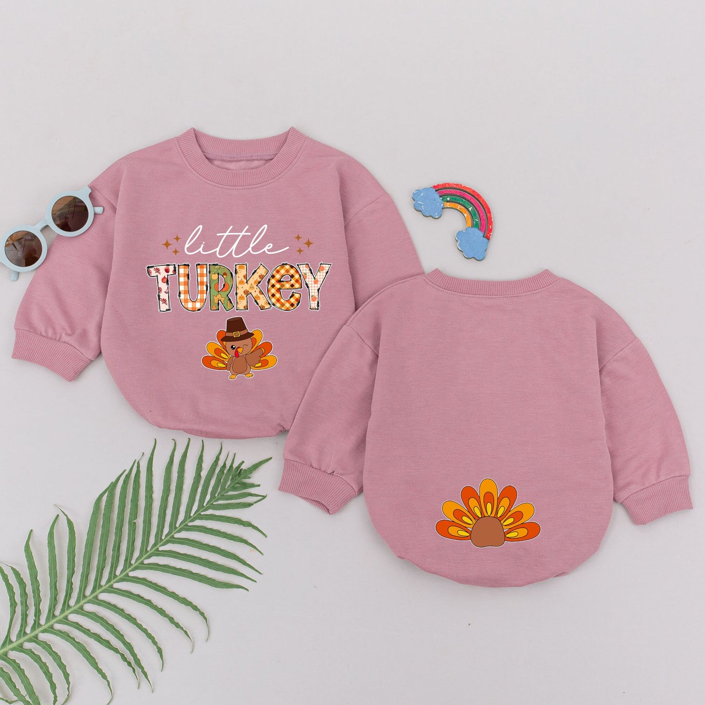 Baby's First Thanksgiving Turkey Romper Outfit | Fall Announcement Gift | Thankful Turkey Day Coming Home