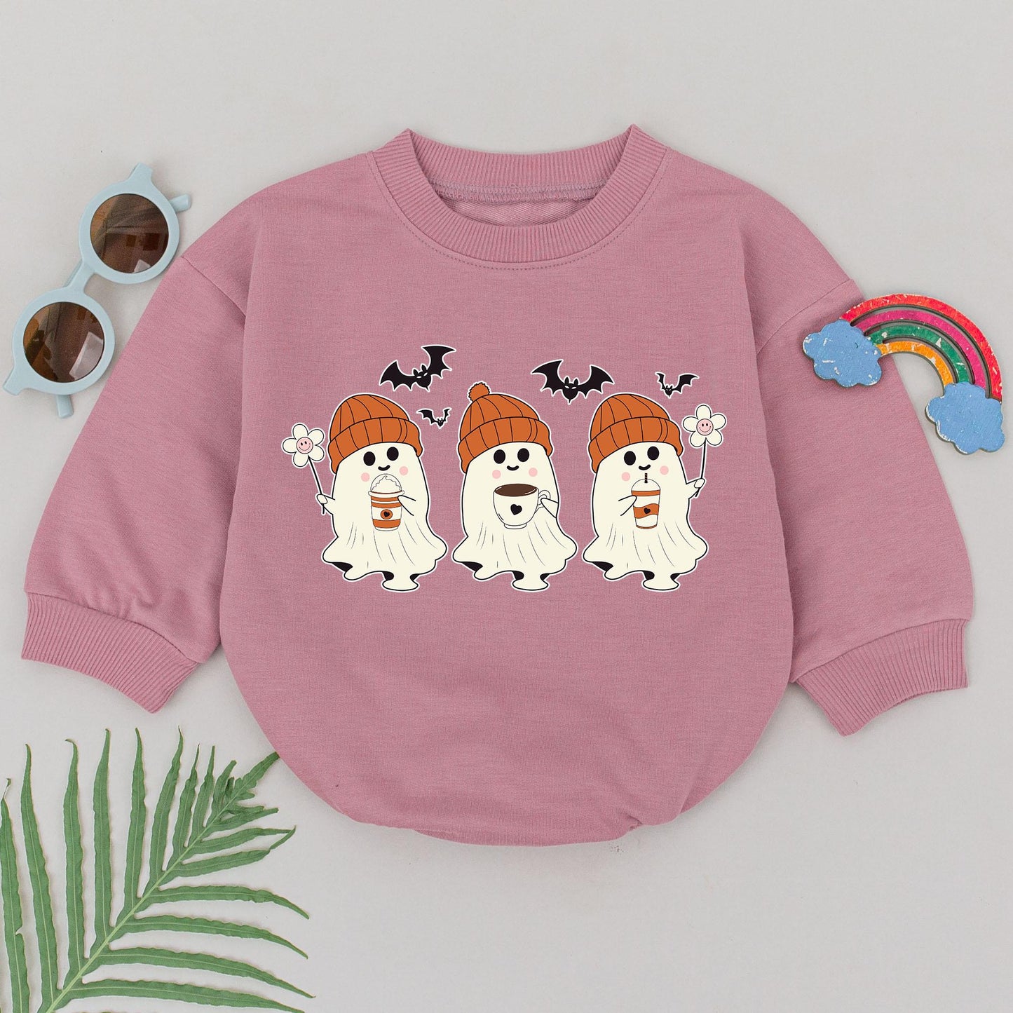 Baby's Spooky Pumpkin Ghost Romper - First Halloween Outfit Gift