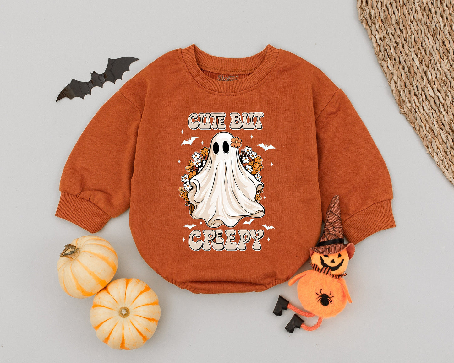 Spooky Cute Ghost Halloween Romper - Unisex Baby Toddler Outfit