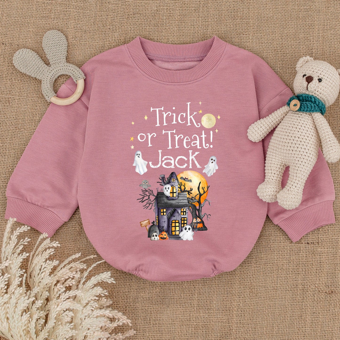 First Halloween Bubble Romper, Pumpkin Bodysuit, Baby Shower Gift