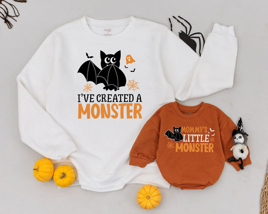 Matching Halloween Outfits: Mommy & Me Monster Sweater Set