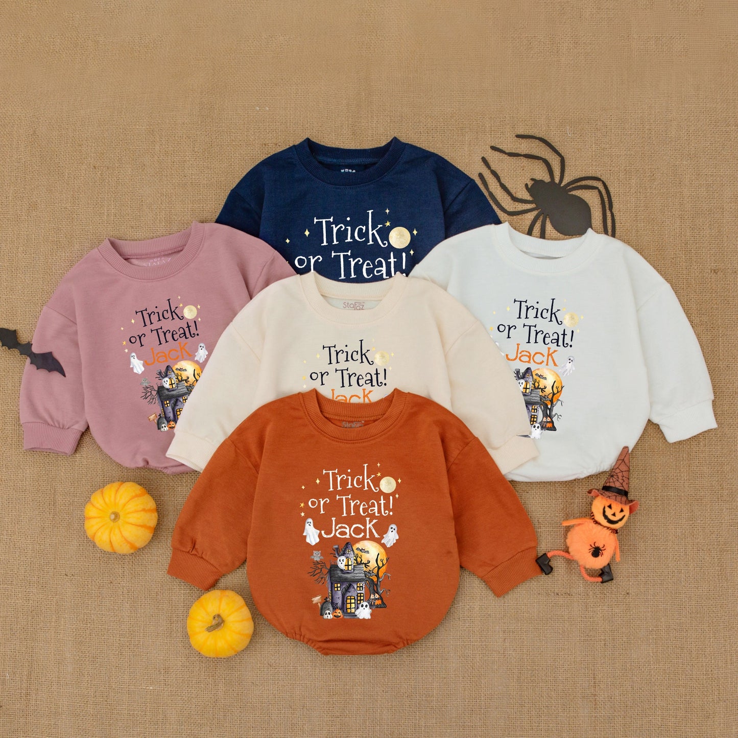 First Halloween Bubble Romper, Pumpkin Bodysuit, Baby Shower Gift