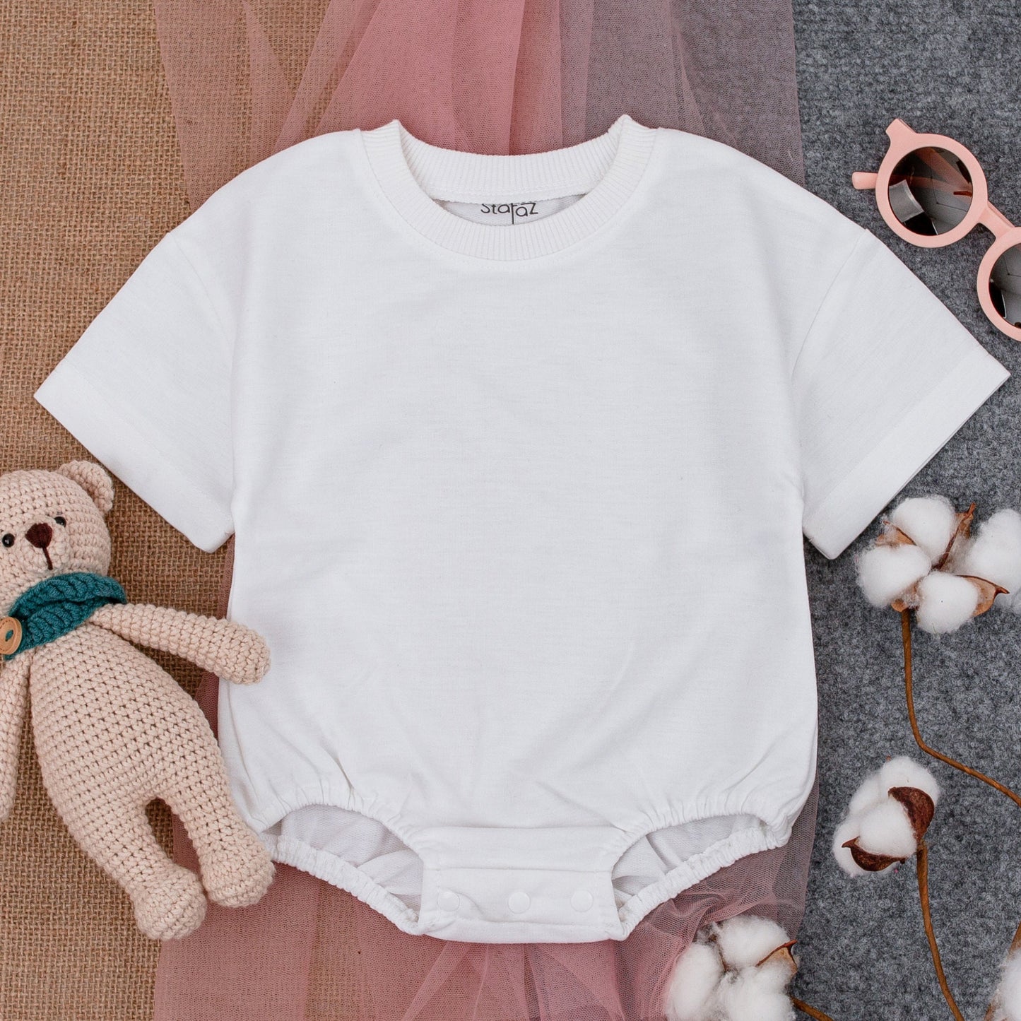 Personalized Short-Sleeve Baby Romper - Perfect Baby Shower Gift