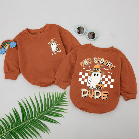 One Spooky Dude Baby Halloween Outfit, Custom Halloween Baby Onesie, Halloween 1st Birthday Costume Idea