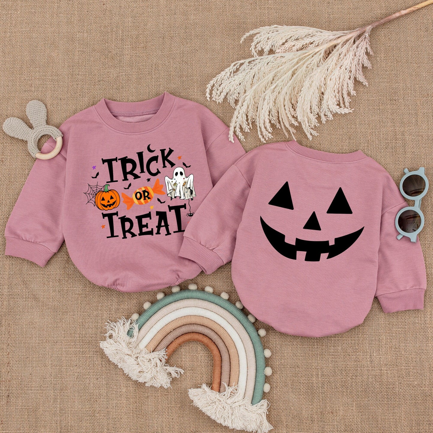 First Halloween Outfit: Pumpkin Bubble Romper & Bodysuit Set