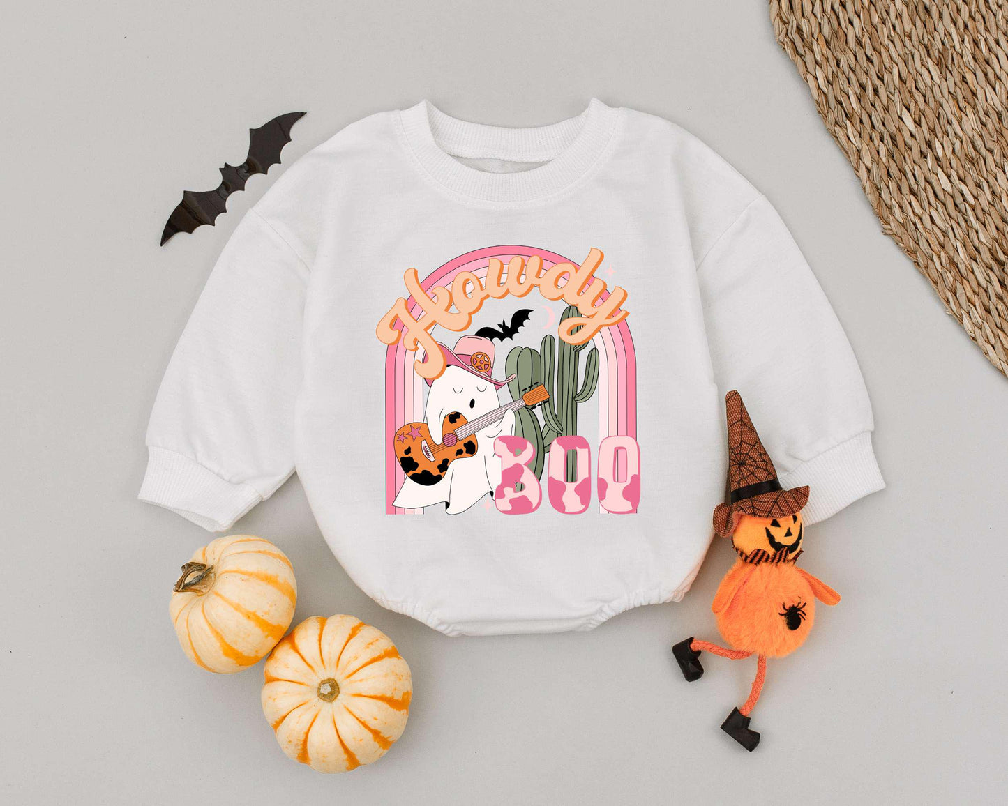 Western Halloween Baby Romper & Toddler Outfit – Cute Ghost Design