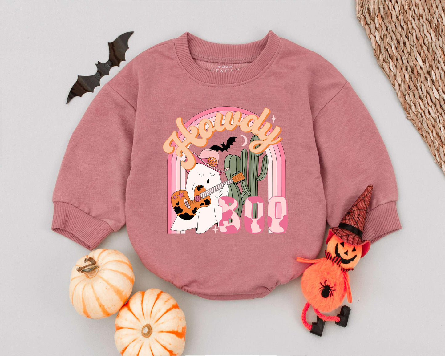 Western Halloween Baby Romper & Toddler Outfit – Cute Ghost Design