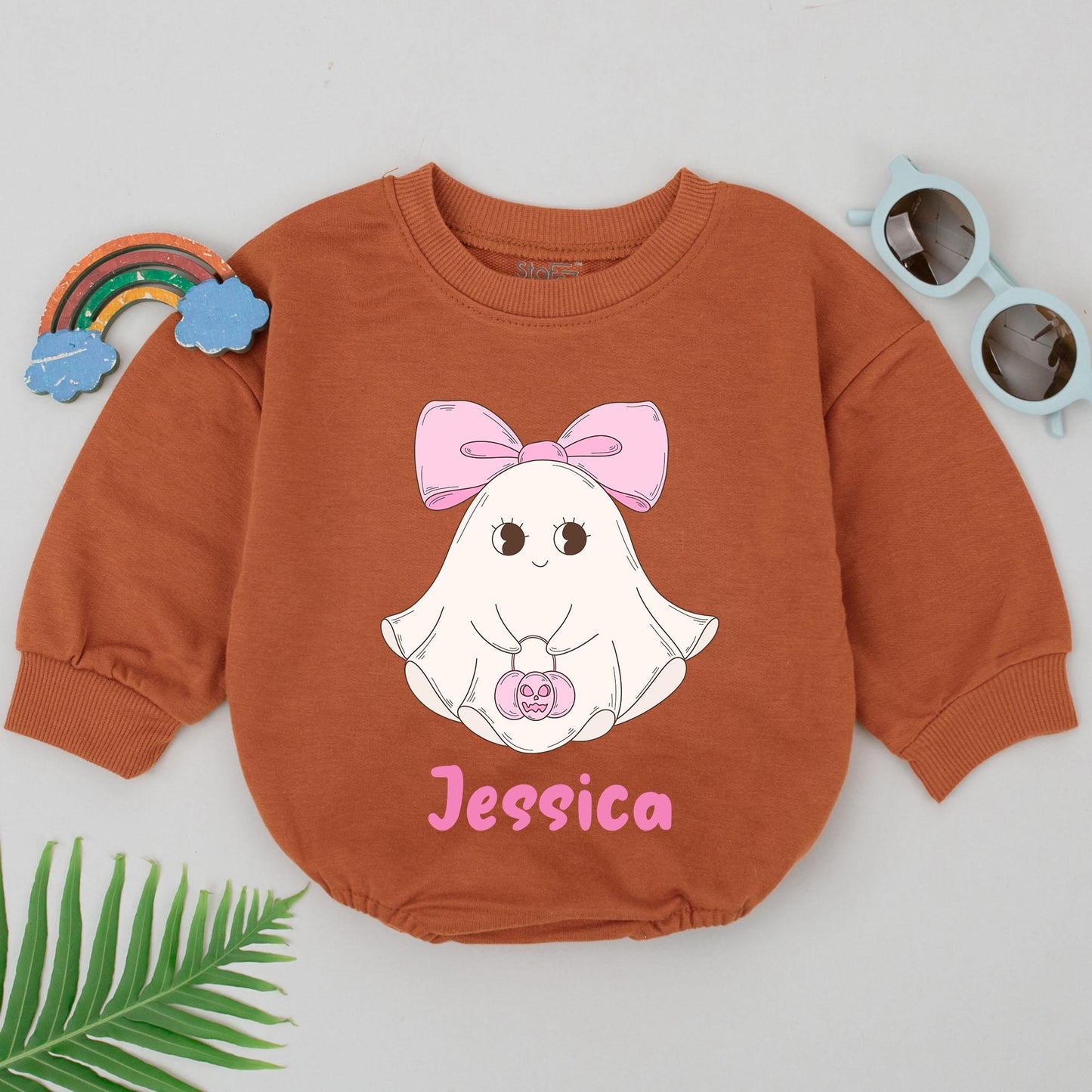 Cute & Spooky Baby Romper: Personalized Little Boo Halloween Outfit