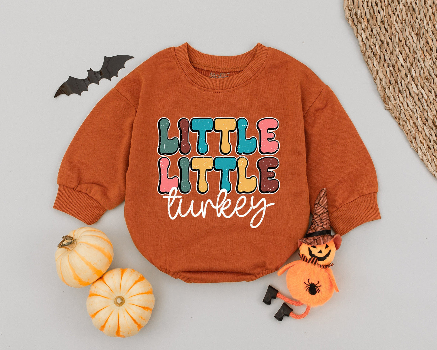 Vintage Turkey Baby Romper - 1st Thanksgiving Outfit & Fall Style