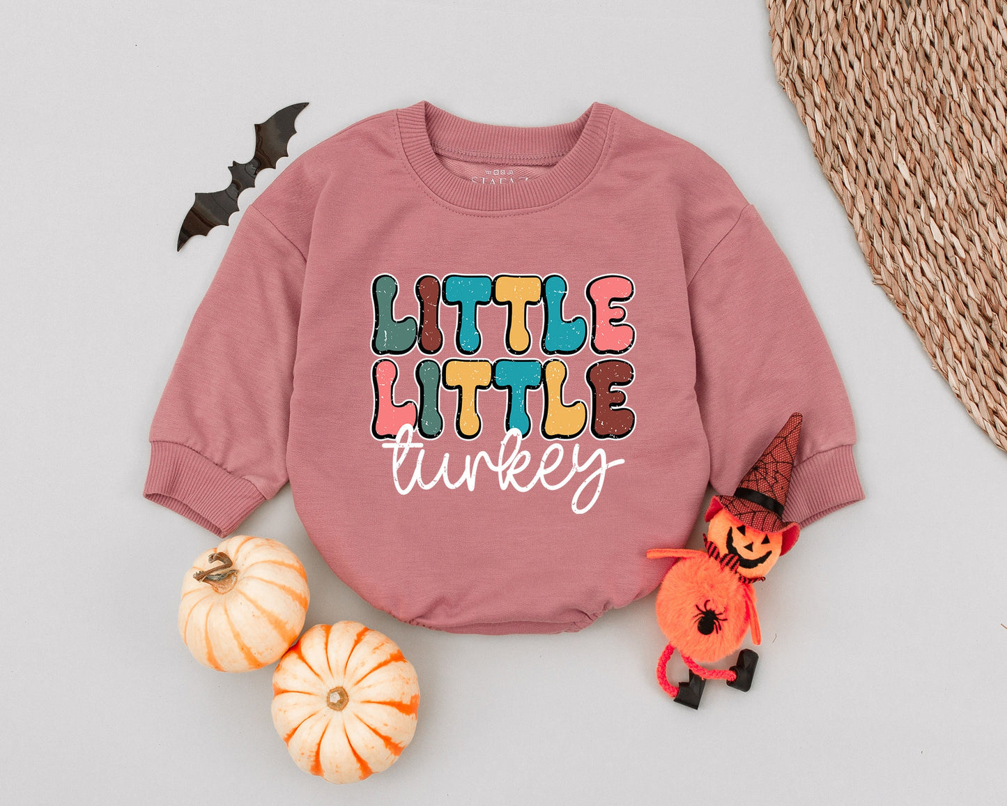 Vintage Turkey Baby Romper - 1st Thanksgiving Outfit & Fall Style