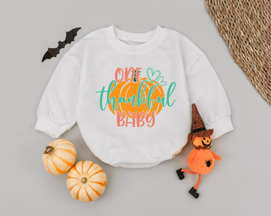 Pumpkin Romper: First Thanksgiving Outfit, Autumn Baby Clothes
