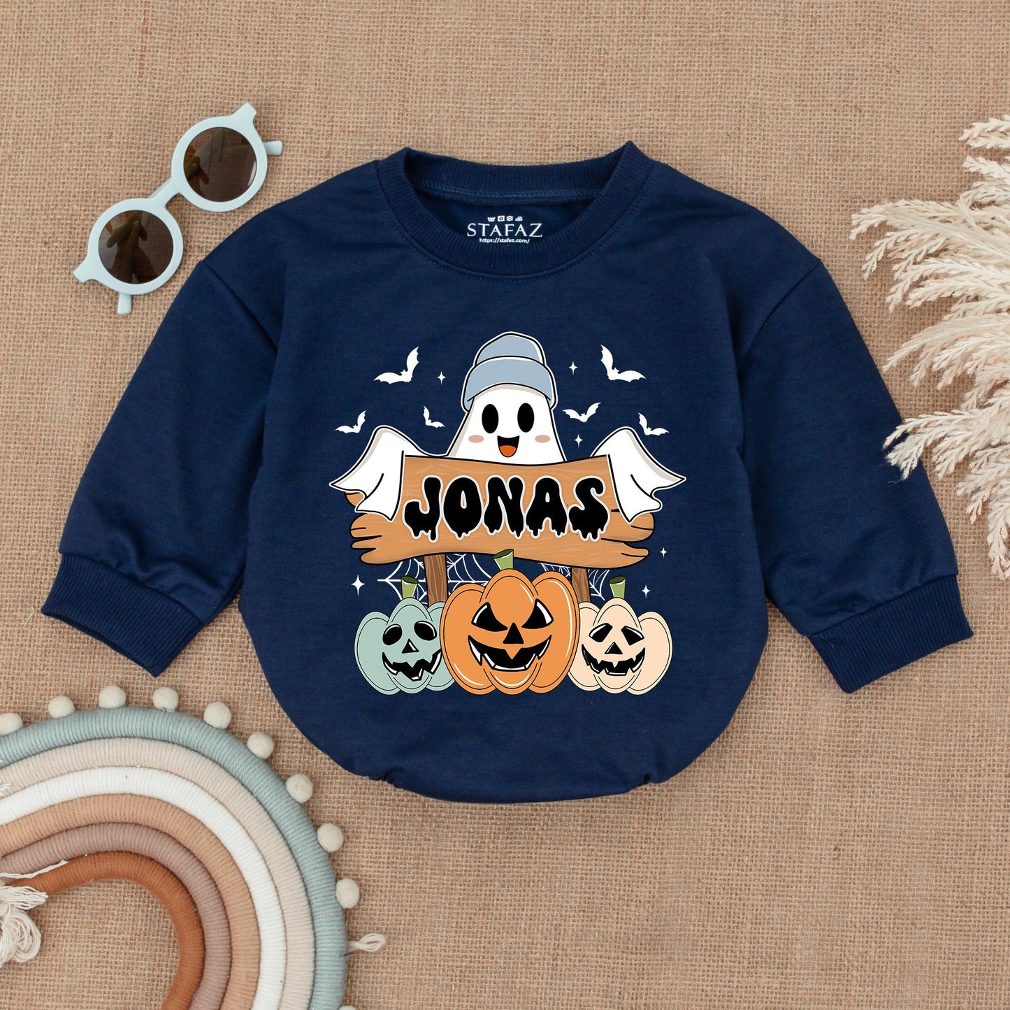 Personalized Spooky Baby Romper - Halloween Ghost Farm Bodysuit