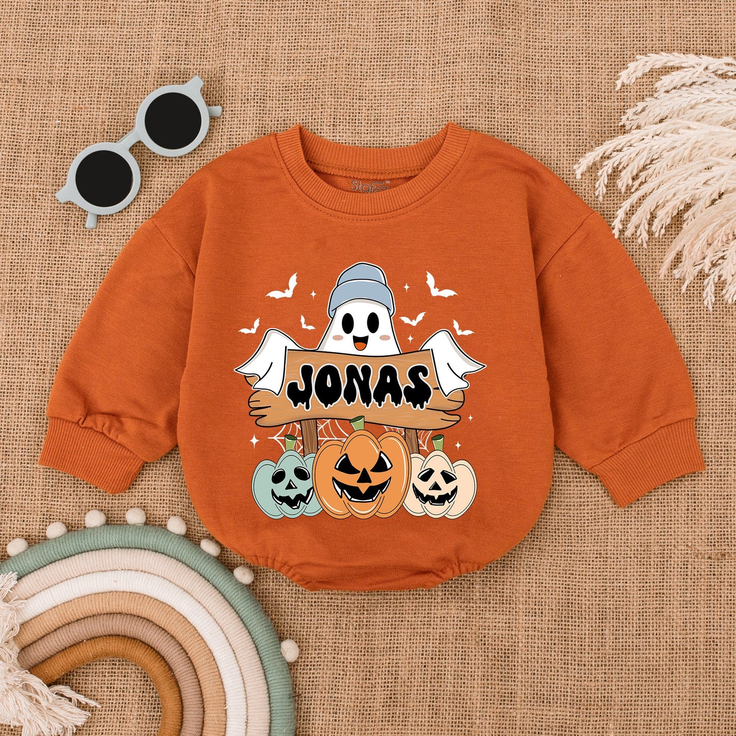 Personalized Spooky Baby Romper - Halloween Ghost Farm Bodysuit