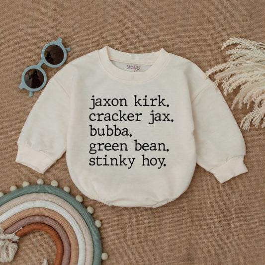 Baby Nickname Romper Personalized Oversized Newborn Outfit Announcement Gift Baby Shower Gift for Baby Boy or Girl Minimalist Design