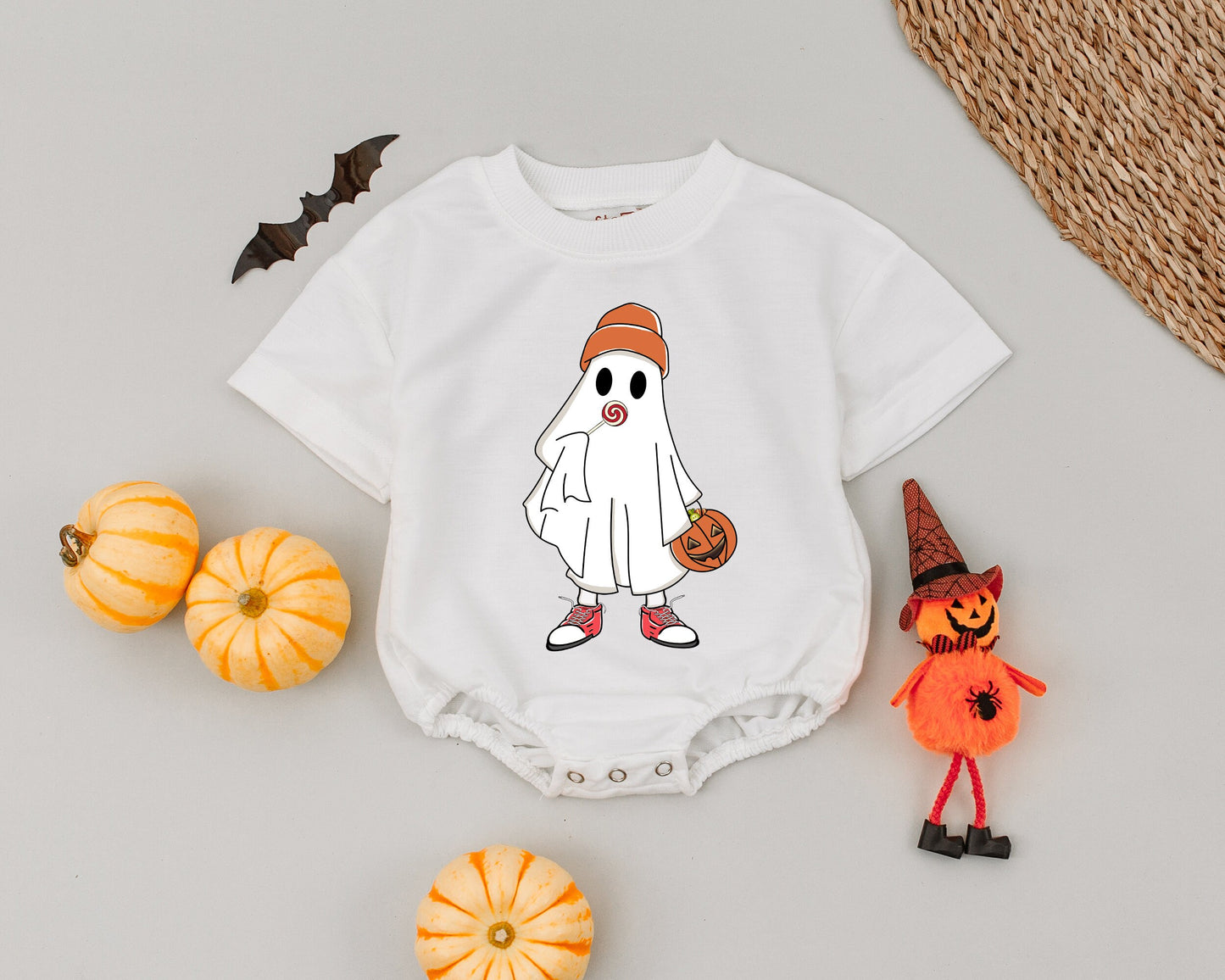 Vintage Ghost Bubble Romper: First Halloween Outfit & Baby Gift