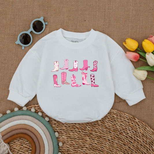 Cowgirl Boots Bubble Romper: Western Baby Bodysuit & Gift Set