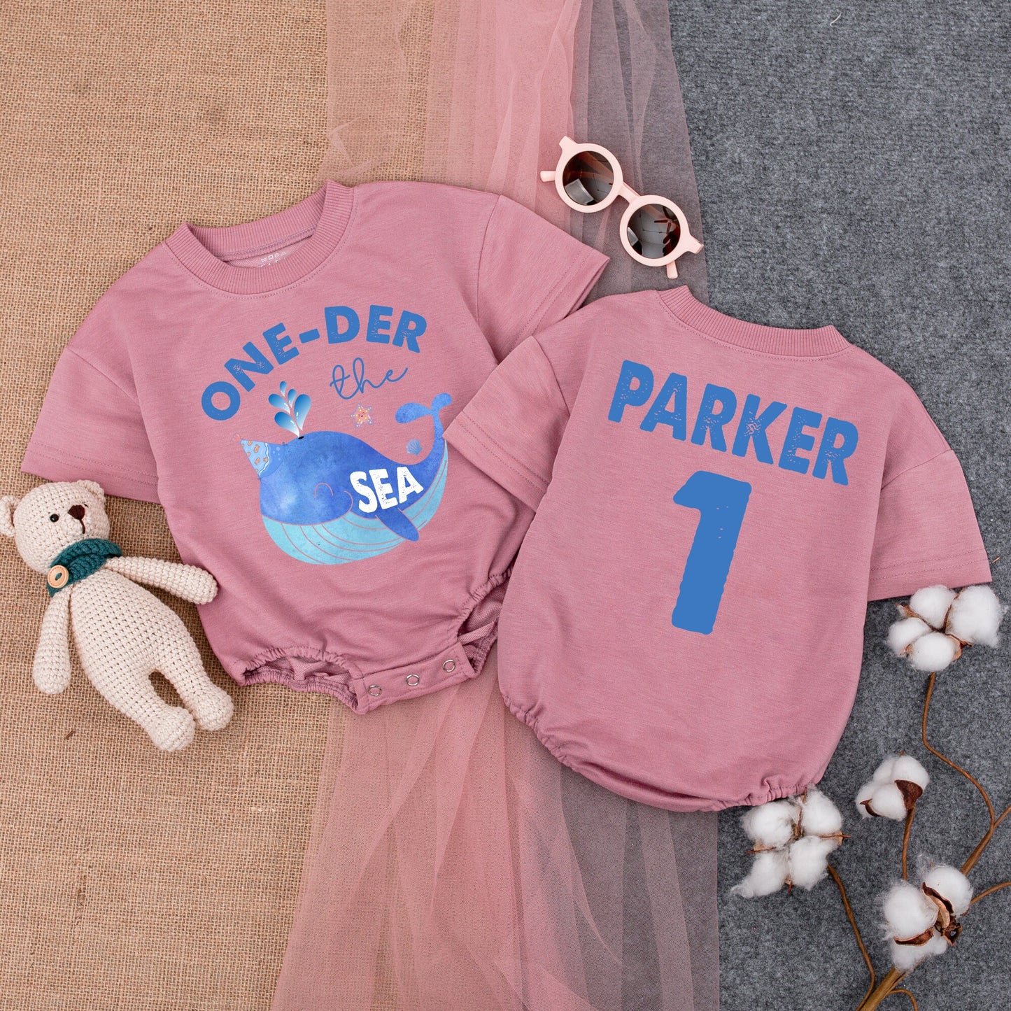 One-Der the Sea First Birthday Baby Romper Outfit, Short Sleeve Design, 1st Birthday Clothes, Under the Sea Party