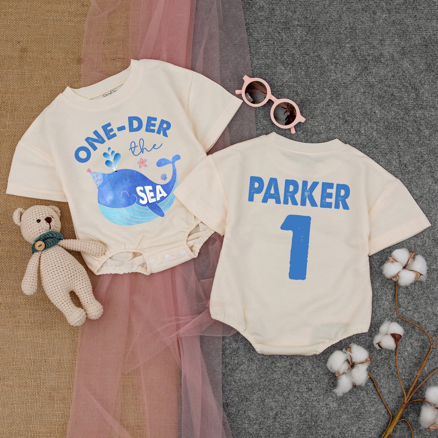 One-Der the Sea First Birthday Baby Romper Outfit, Short Sleeve Design, 1st Birthday Clothes, Under the Sea Party