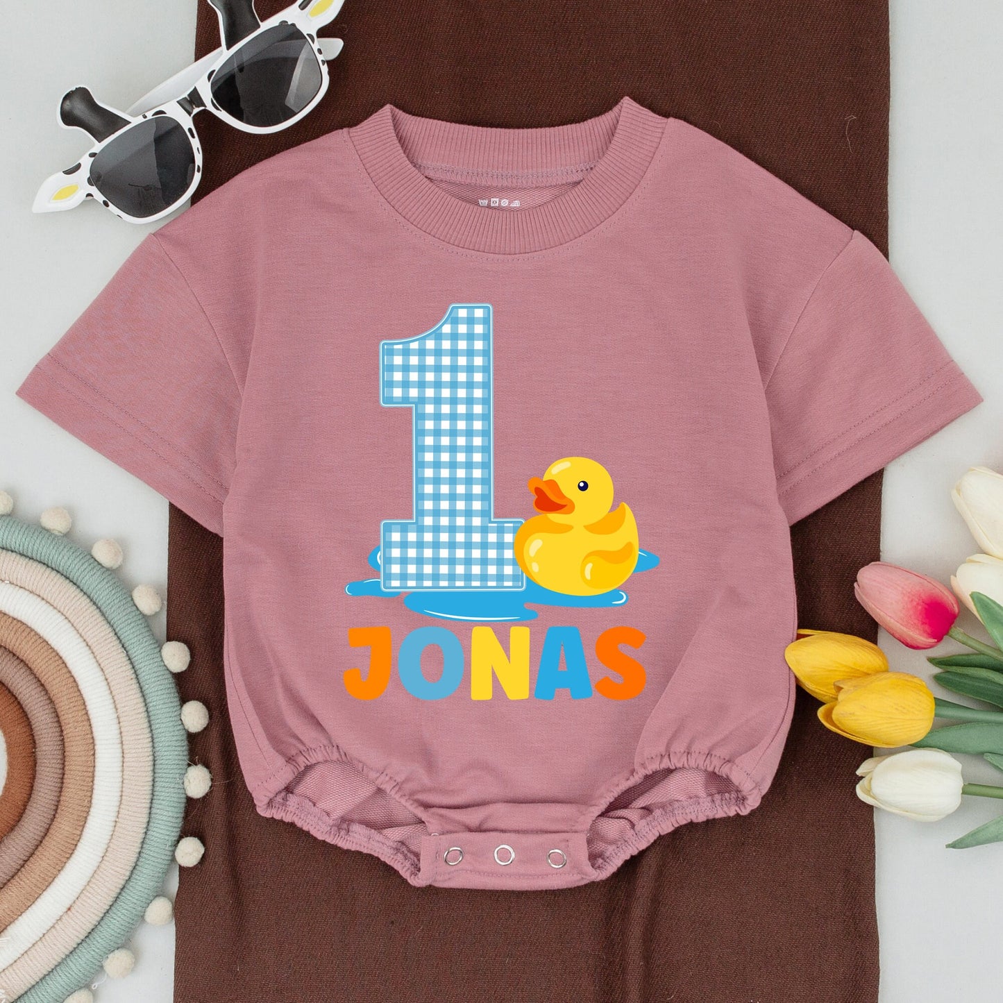 Matching Duck Birthday Outfits | Dada, Mama & Bro Shirts + Baby 1st Birthday Bodysuit | One Little Duck Party Clothes