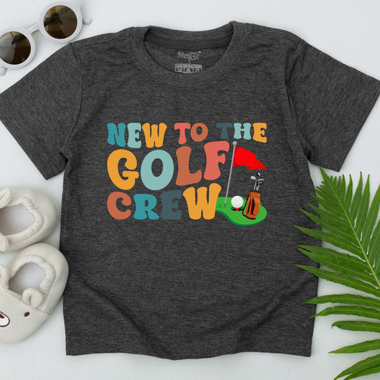 New to the Golf Crew Retro T-Shirt Baby Toddler Future Golfer Outfit with Golf Bag Design Tee