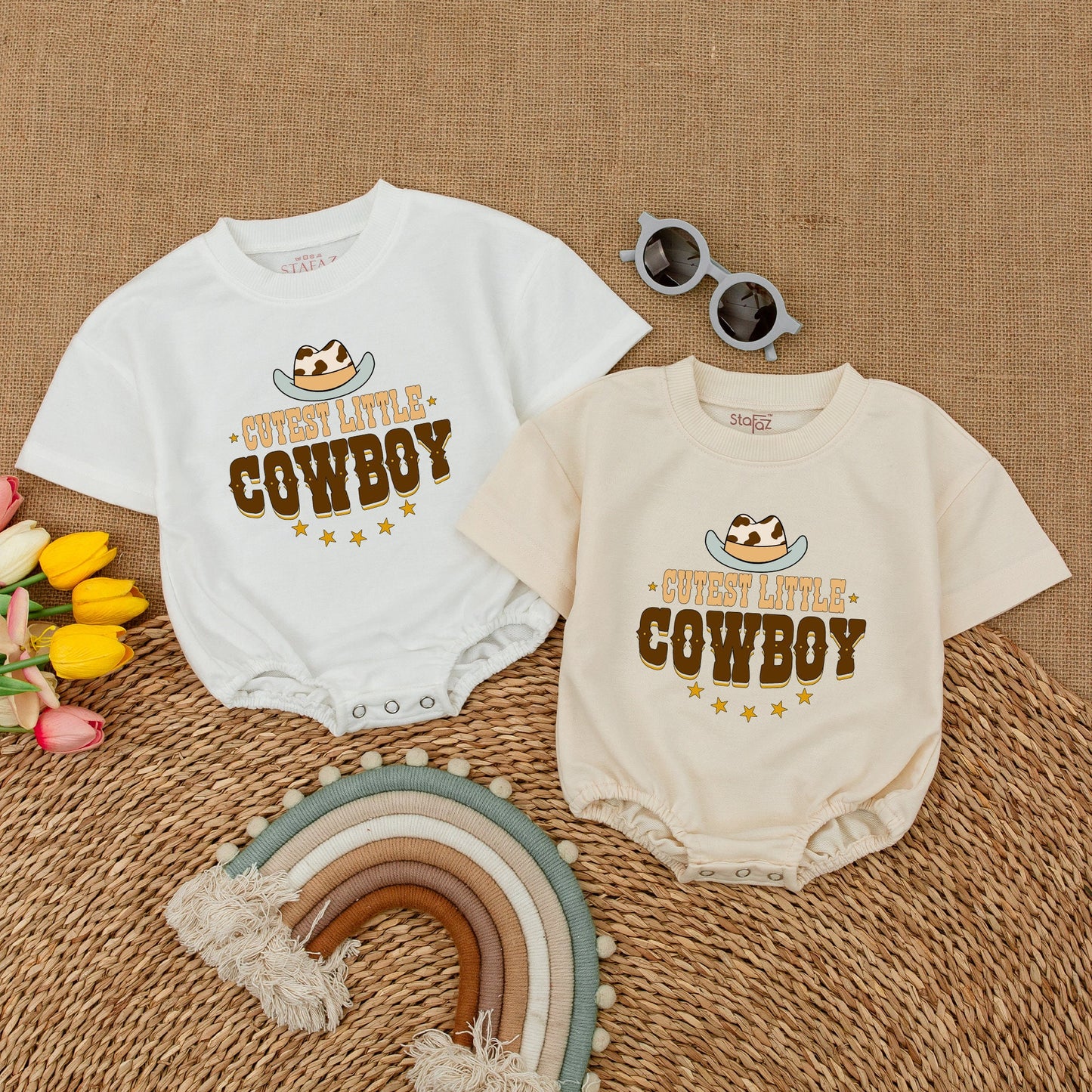 Charming Retro Cowboy Bodysuit: Country Baby Shower Gift, Unisex