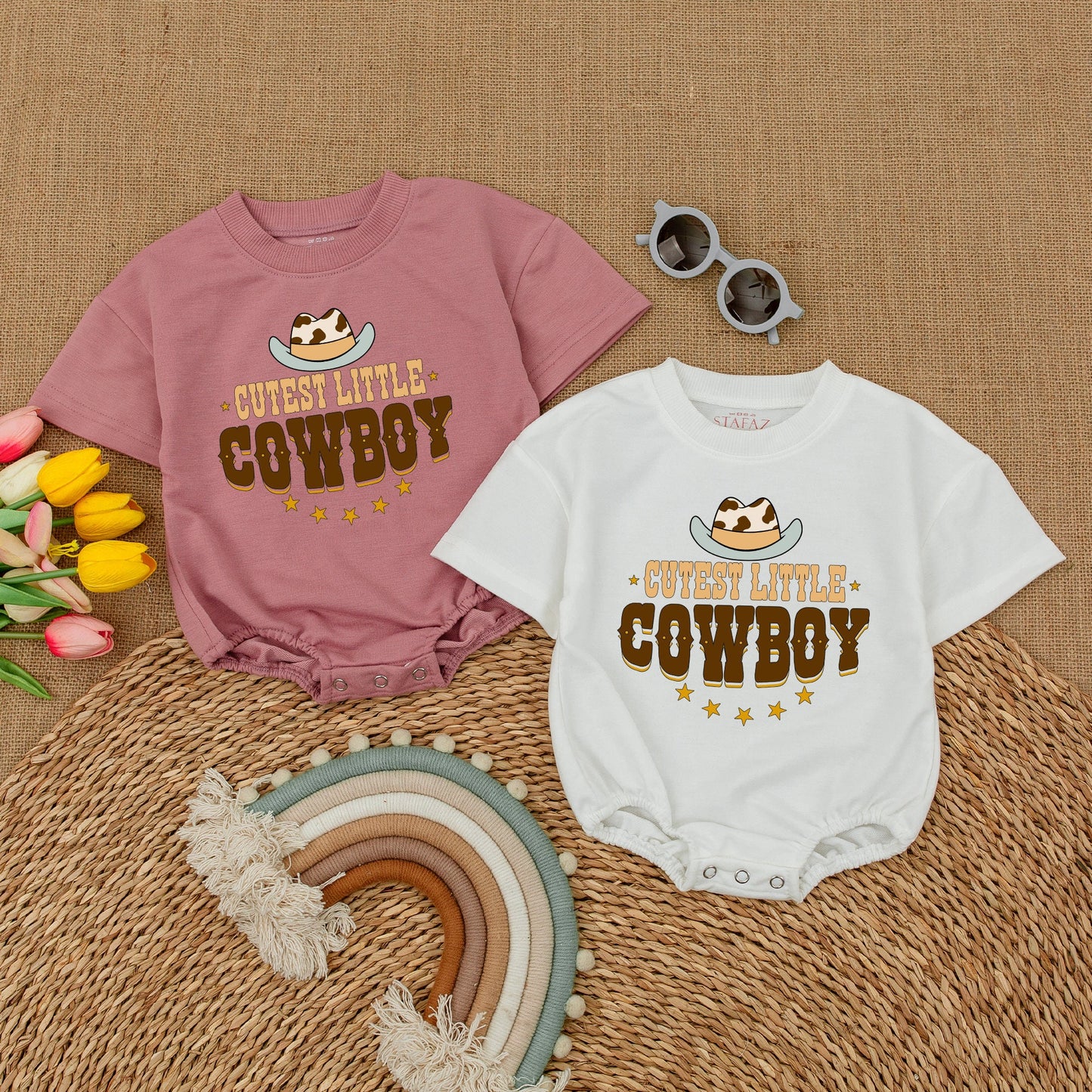 Charming Retro Cowboy Bodysuit: Country Baby Shower Gift, Unisex