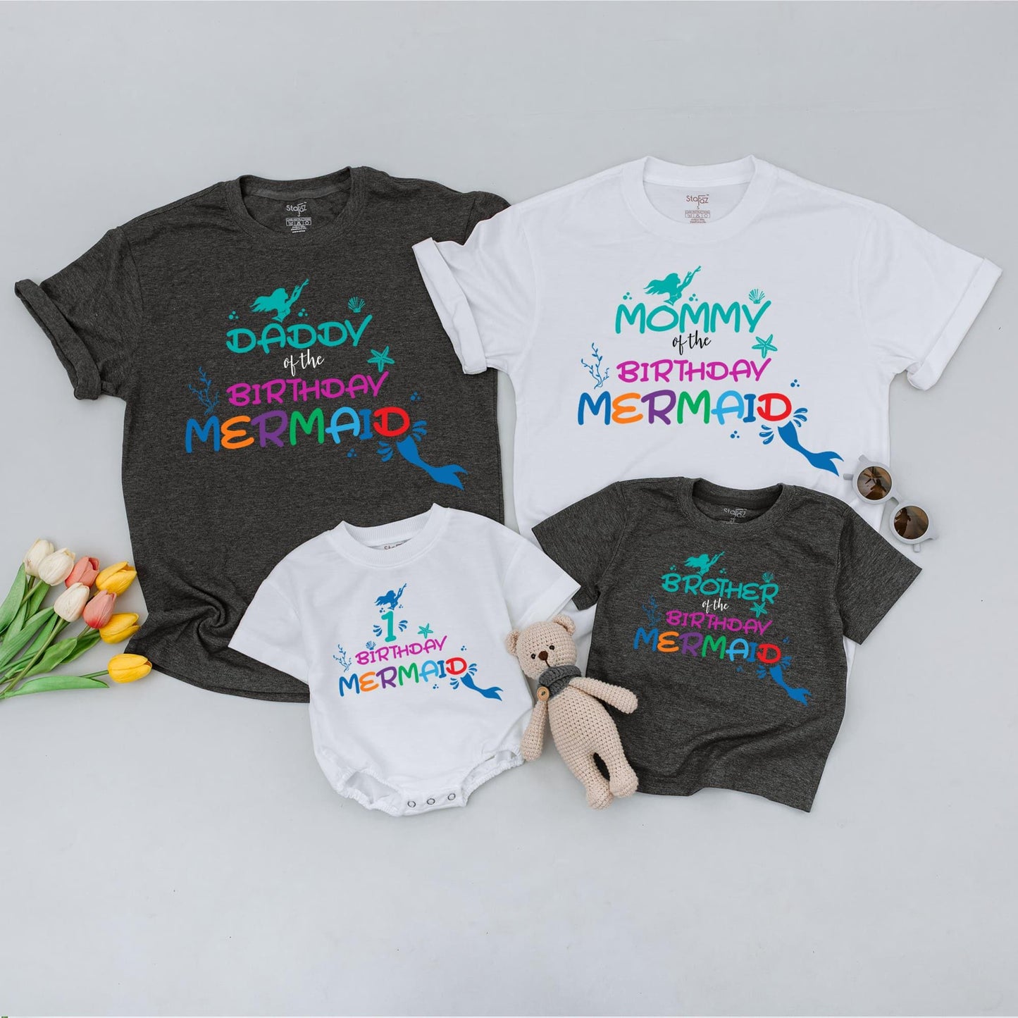 Family Mermaid Birthday Tees – Personalized Under The Sea Shirts