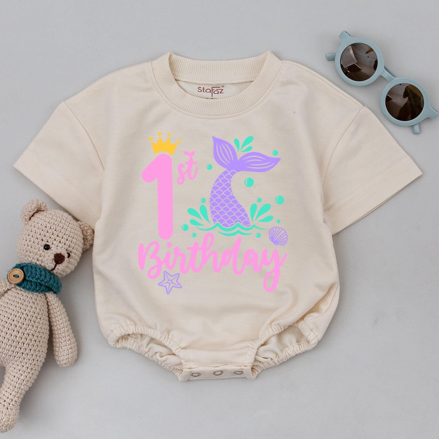 Mermaid Family Birthday Tops, Personalized 1st Birthday Sea Outfit