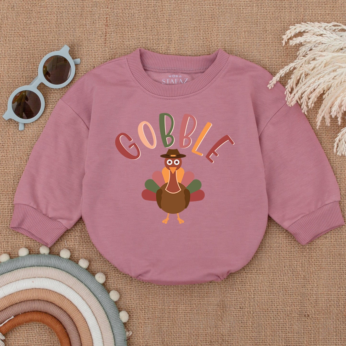 Thanksgiving Baby Outfit | Cozy Fall Turkey Romper & Pumpkin Bodysuit
