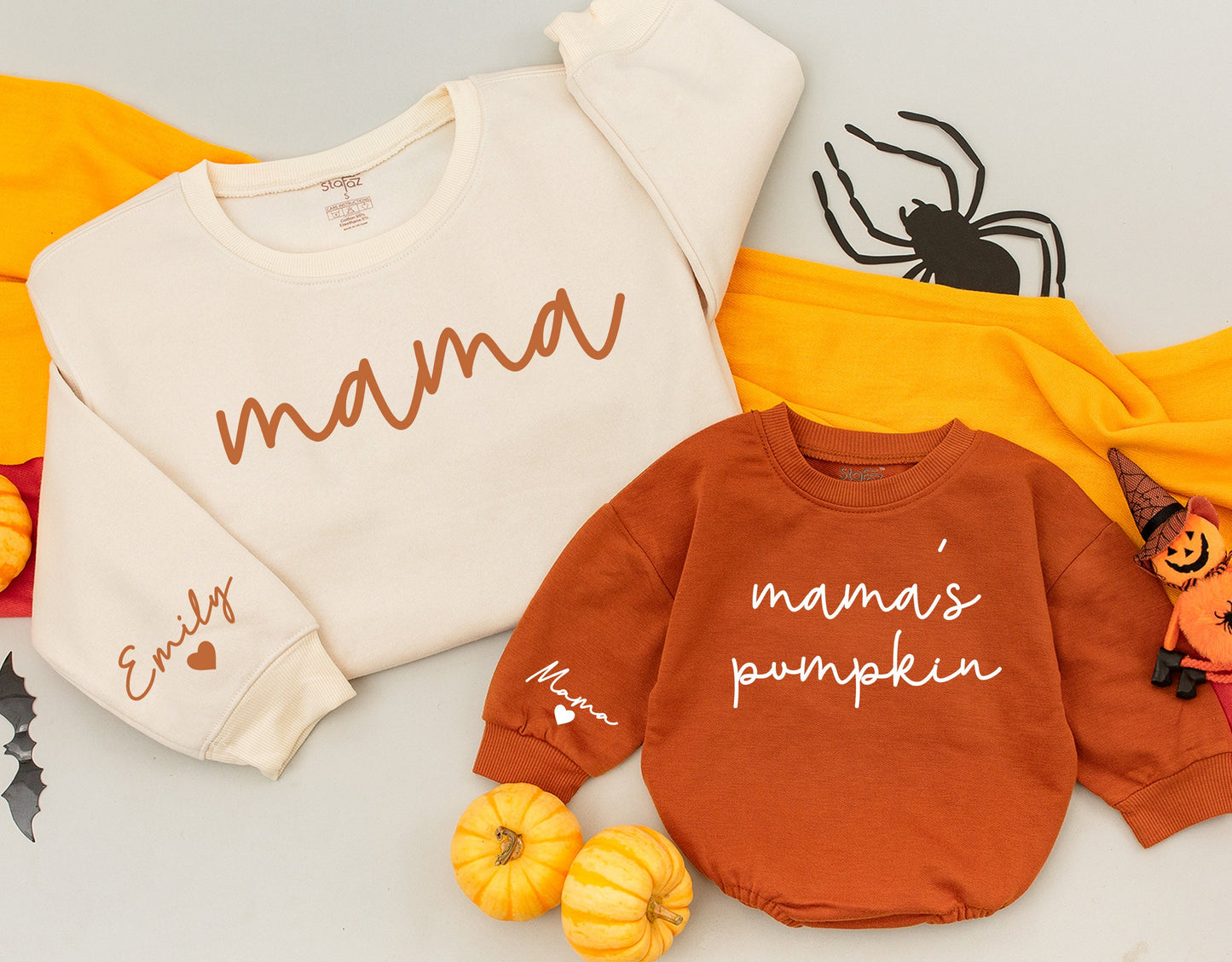 Matching Mama & Mama's Pumpkin Fall Sweatshirts, Mommy and Me Outfits, Cute Mom Baby Sweaters, Fall Gifts