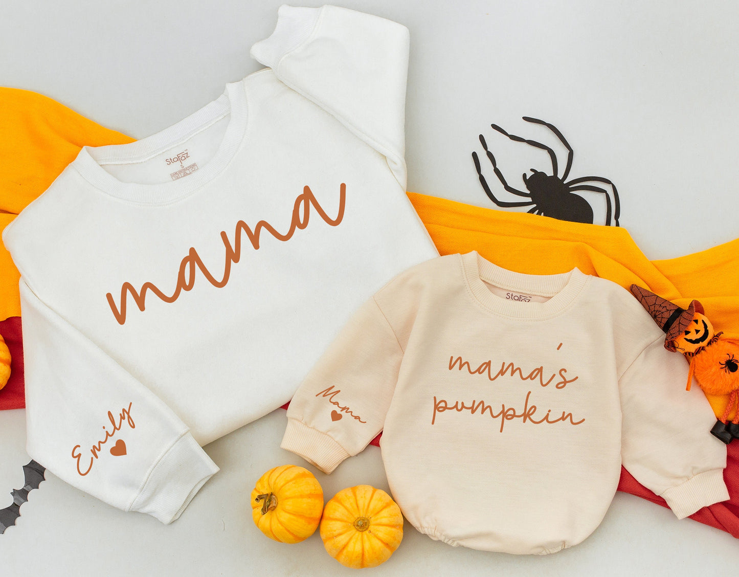 Matching Mama & Mama's Pumpkin Fall Sweatshirts, Mommy and Me Outfits, Cute Mom Baby Sweaters, Fall Gifts