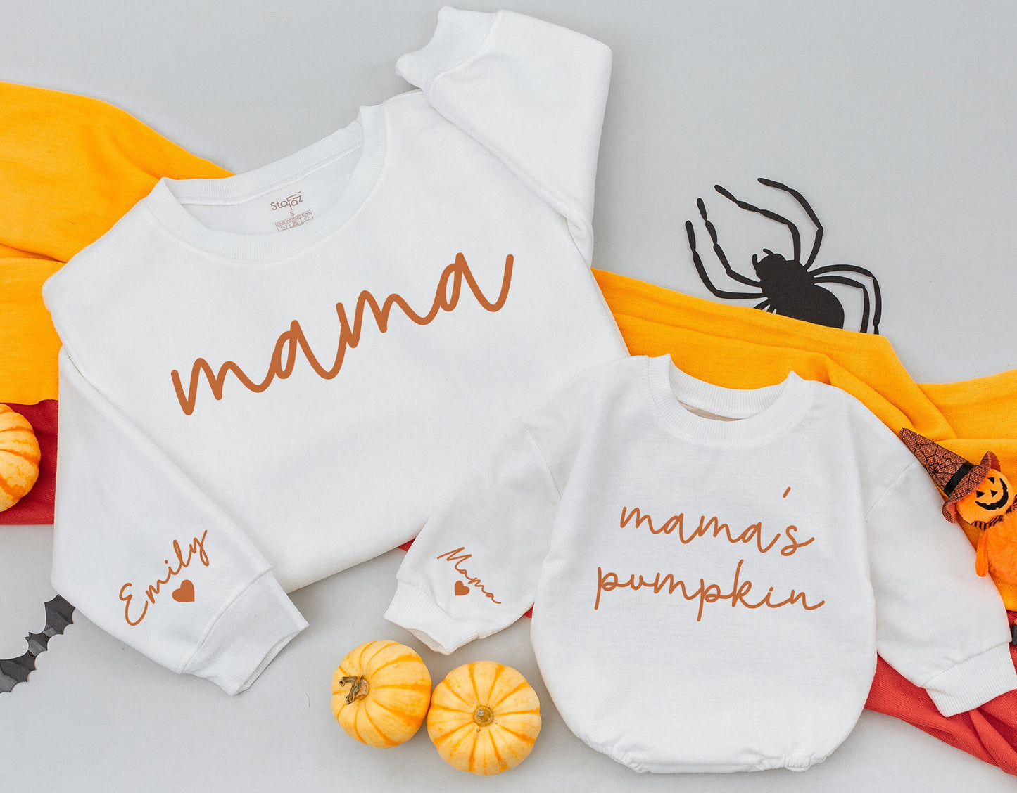 Matching Mama & Mama's Pumpkin Fall Sweatshirts, Mommy and Me Outfits, Cute Mom Baby Sweaters, Fall Gifts