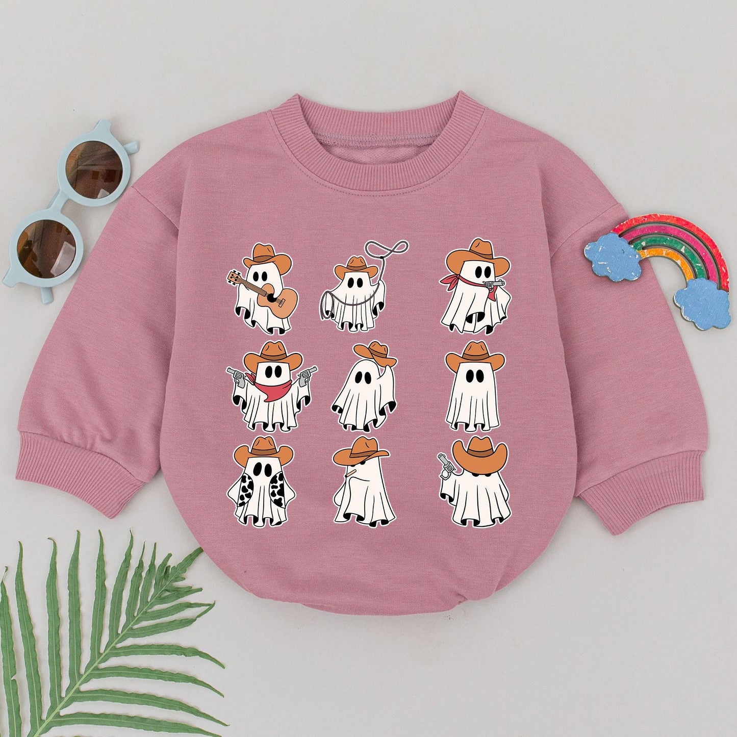Cowboy Ghost Western Romper: Baby's First Halloween Outfit