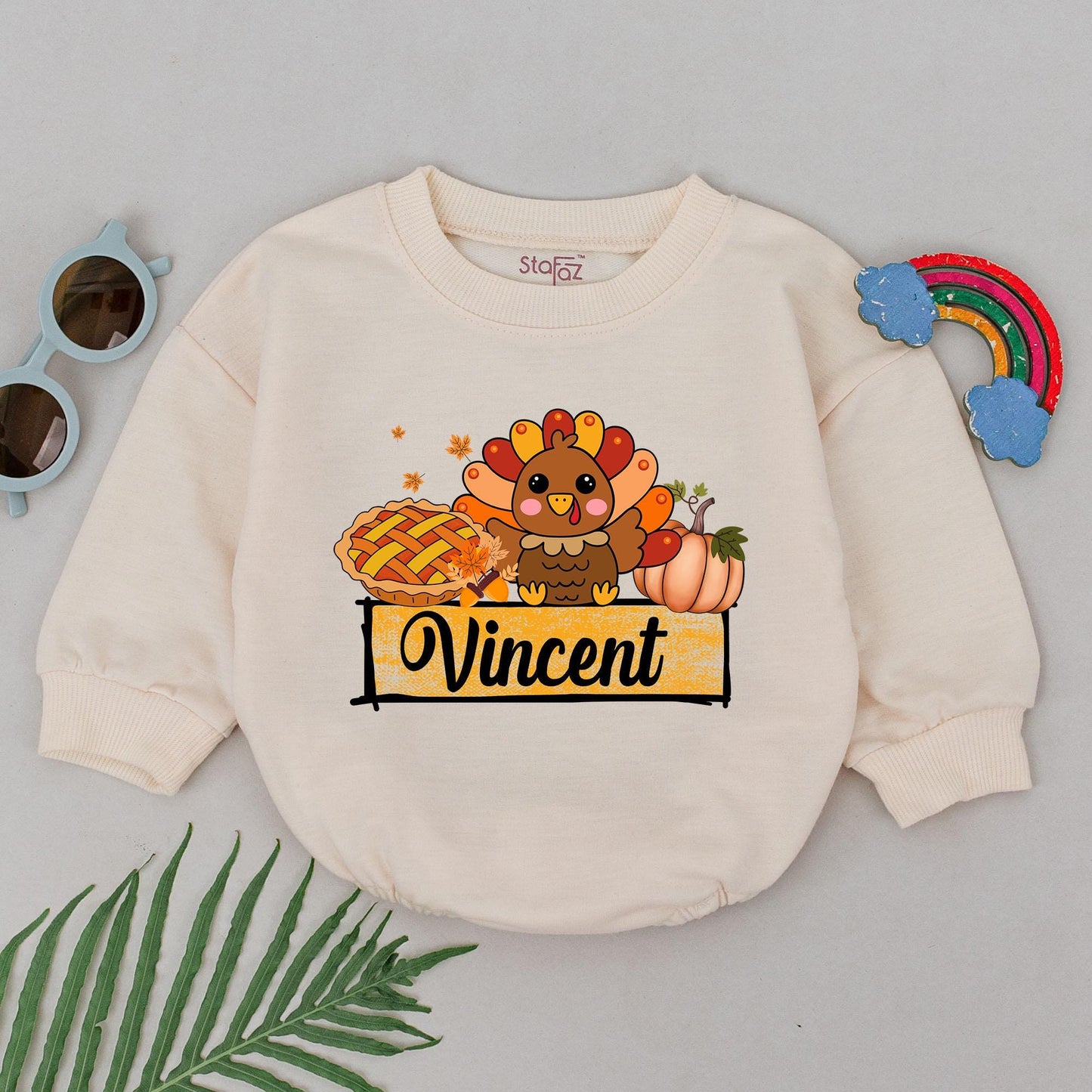 Custom Thanksgiving Romper: Personalized Baby Pumpkin Outfit 1st Bday