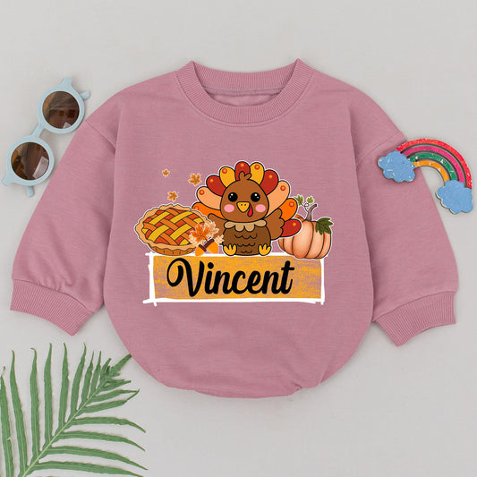Custom Thanksgiving Romper: Personalized Baby Pumpkin Outfit 1st Bday