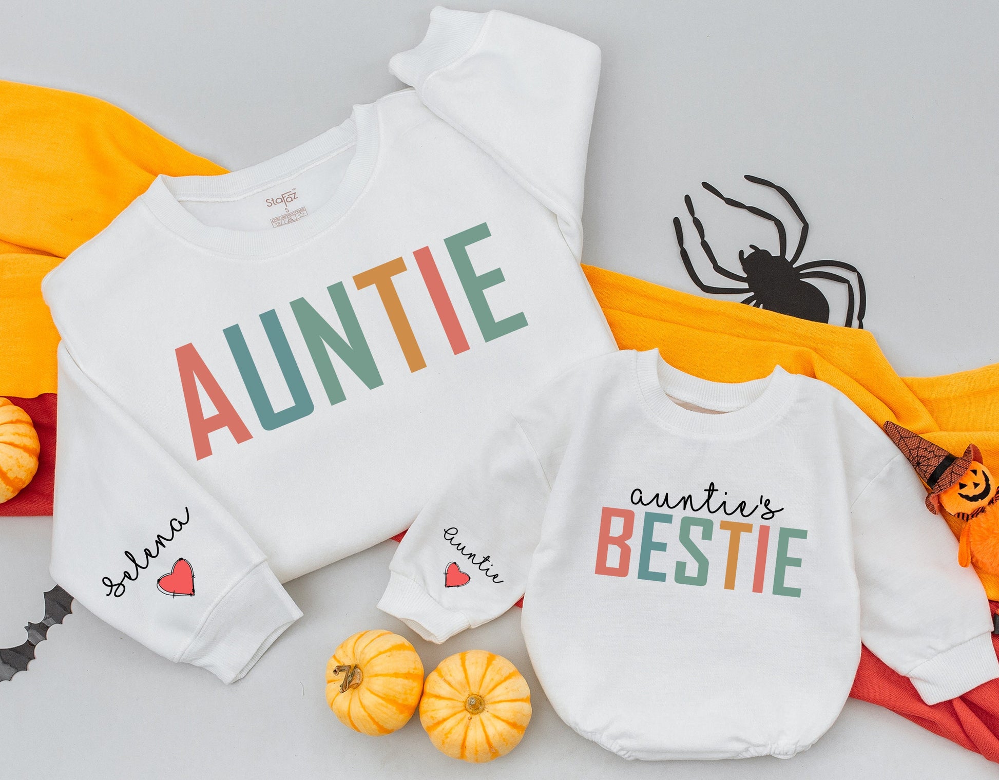 Auntie & Me Matching Shirts - Auntie's Bestie Gift, Personalized Aunt & Niece/Nephew Outfit, Custom Auntie Sweatshirt - Soft & Comfortable Cotton