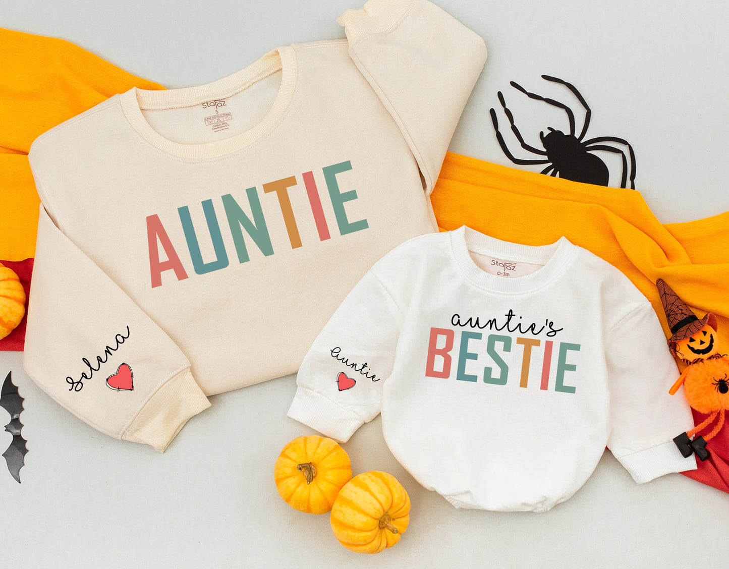 Auntie & Me Matching Shirts - Auntie's Bestie Gift, Personalized Aunt & Niece/Nephew Outfit, Custom Auntie Sweatshirt - Soft & Comfortable Cotton