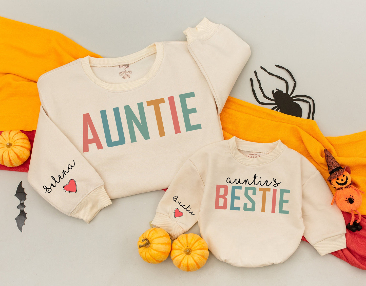 Auntie & Me Matching Shirts - Auntie's Bestie Gift, Personalized Aunt & Niece/Nephew Outfit, Custom Auntie Sweatshirt - Soft & Comfortable Cotton