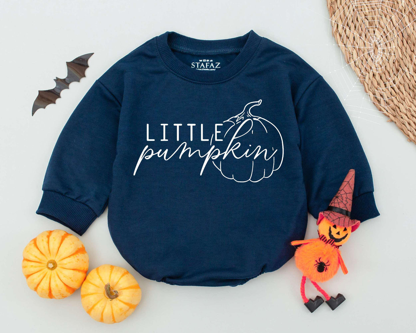Pumpkin Romper & Retro Baby Bodysuit: Funny Fall Outfit for Halloween