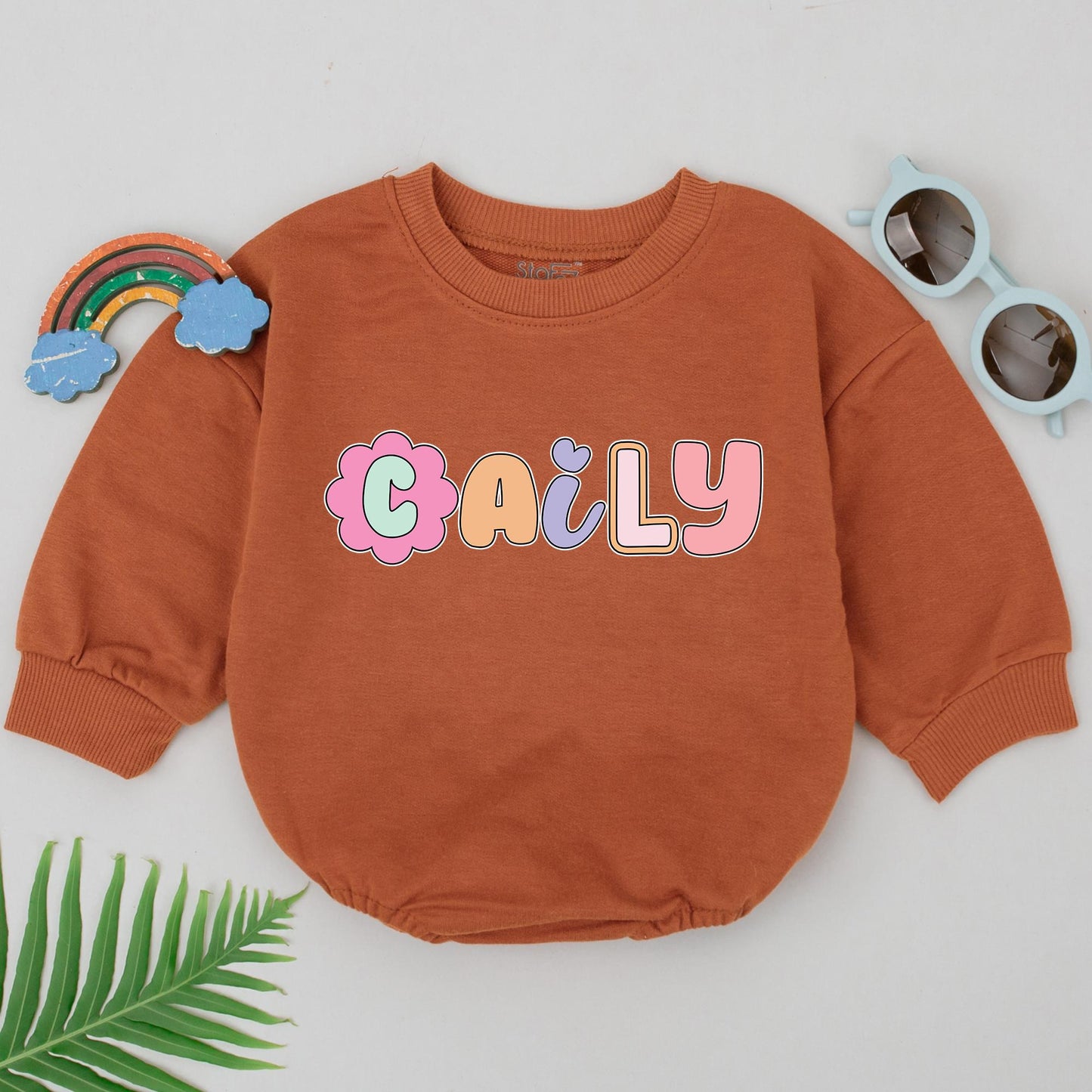 Personalized Name Baby Girl Bubble Romper - Spring, Birthday