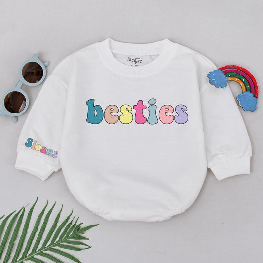 BFF Baby Romper Set: Twin Outfits for Boys and Girls, Newborn Gift