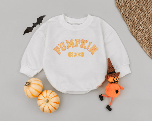 Pumpkin Spice Baby Romper Adorable First Thanksgiving Outfit Cute Autumn Clothes for Little Pumpkin Newborn Halloween Costume
