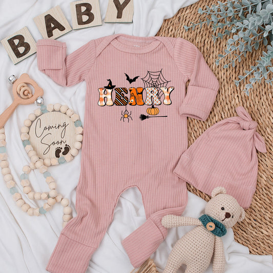 Personalized Name Halloween Baby Romper Soft Long Sleeve Going Home Outfit Newborn Boys Girls Coming Home Baby Shower Gift